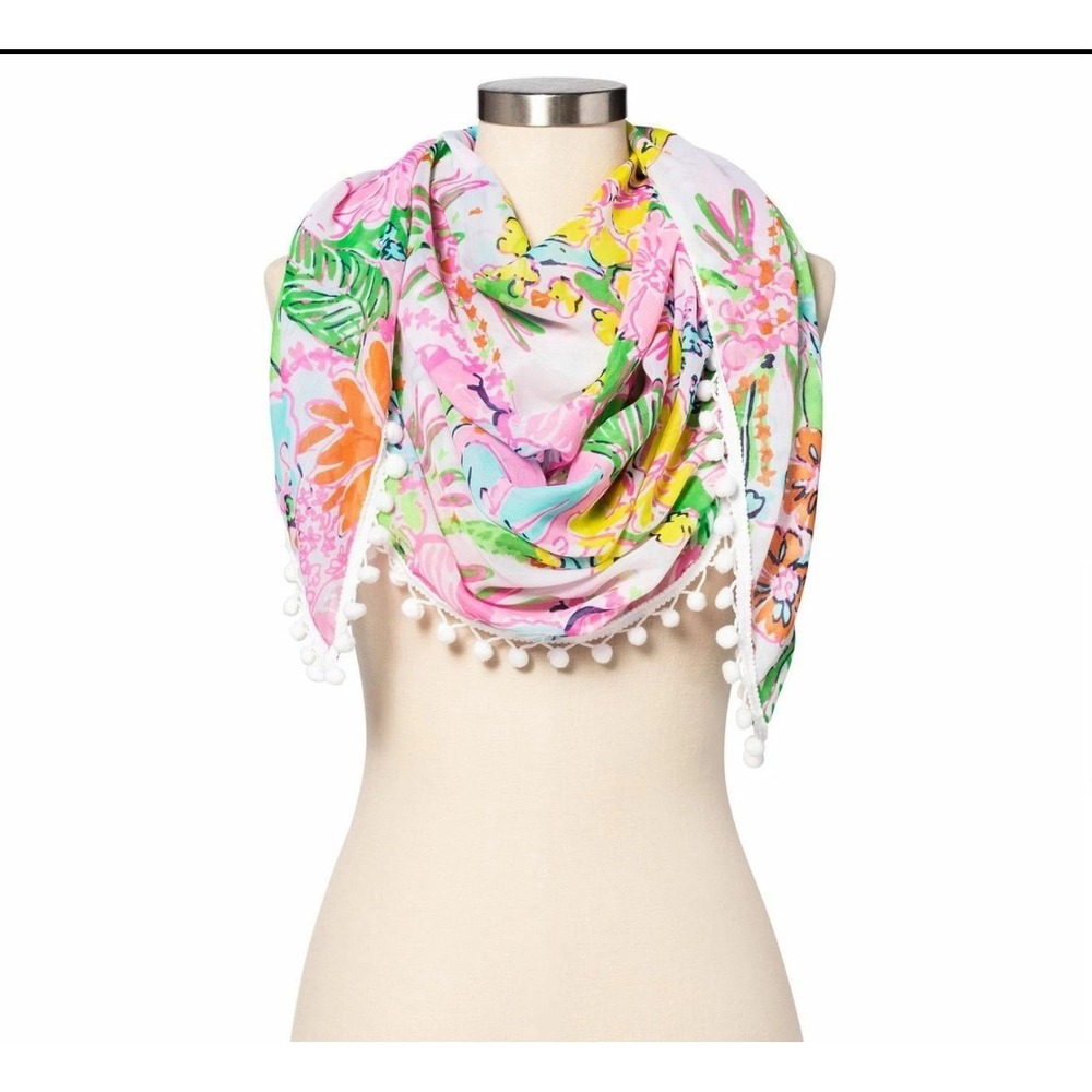 Lilly Pulitzer for Target SCARF NOSEY‎ POSEY POM POM 2019 20th Anniversary